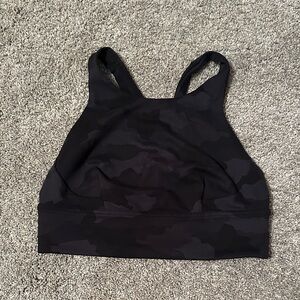 Lululemon Women’s High-Neck Black Camouflage Sports Bra